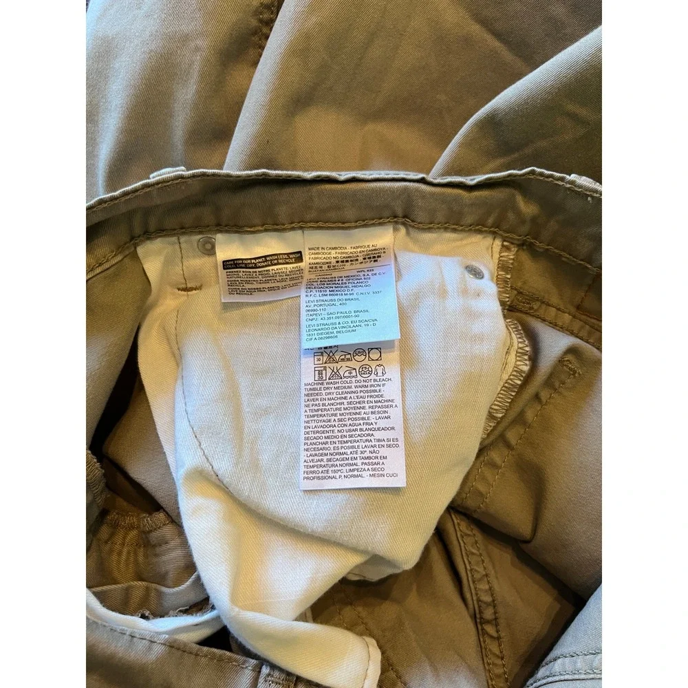 Levis 541 Athletic Taper Pants Mens 38 Khaki Tan Excellent Blank Trademark Tab